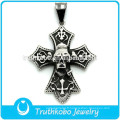 Argent pendentif tête de mort celtique pendentif en acier inoxydable collier lourd gothique bijoux mode homme lourd anneau